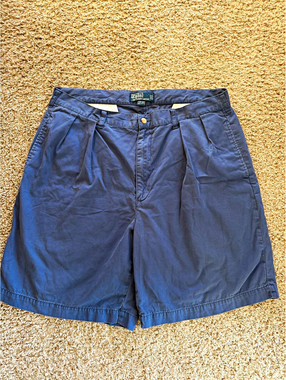 Polo by Ralph Lauren Tyler Short Navy Pleated Chino Shorts Men's Size 35